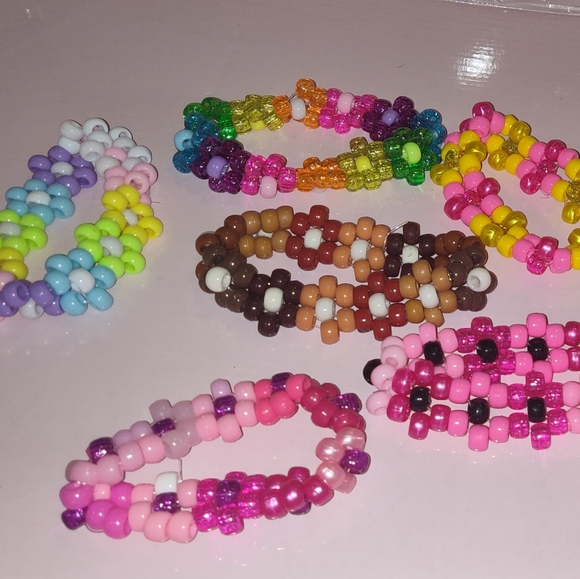 Mystery flower cuff kandi bracelets - Picture 2 of 2
